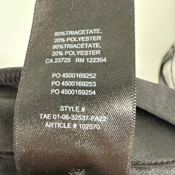 Babaton Aritzia Vogue Satin Pant Women's Size 0 Black High-Rise Pleated Straight - Picture 10 of 10